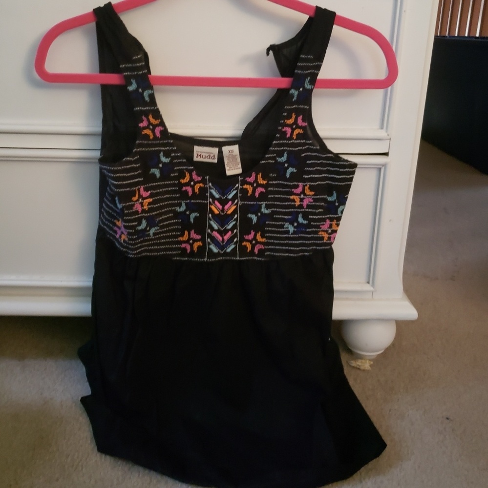 Black Tank w/ Colorful Designs